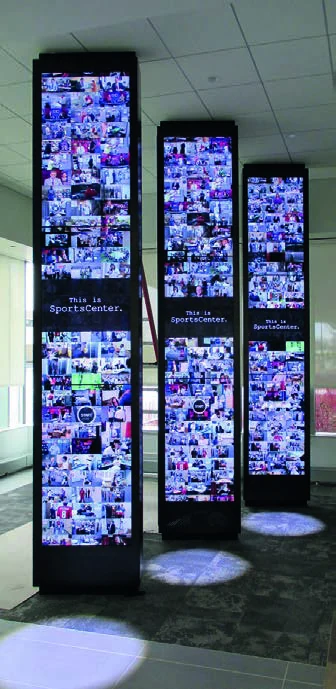 Large-format ESPN lobby video display