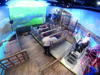 Airboat ride structure during installation